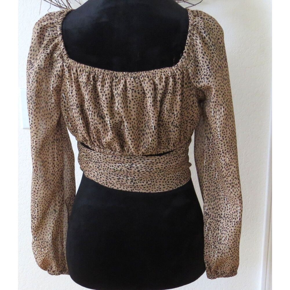 Japna Tie Crop Top with Gold Embellishments  Small EUC